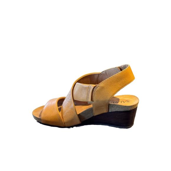 NEW SALVIA women's robyn wedge sandal in butterscotch - Picture 2 of 2
